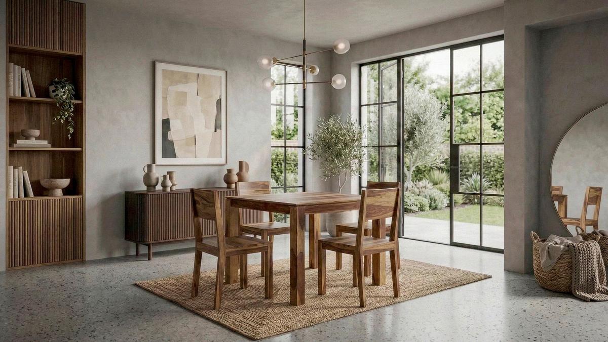 Esstisch Wl7.490 - Sheeshamfarben, Design, Holz (80/75/80cm) - Livetastic