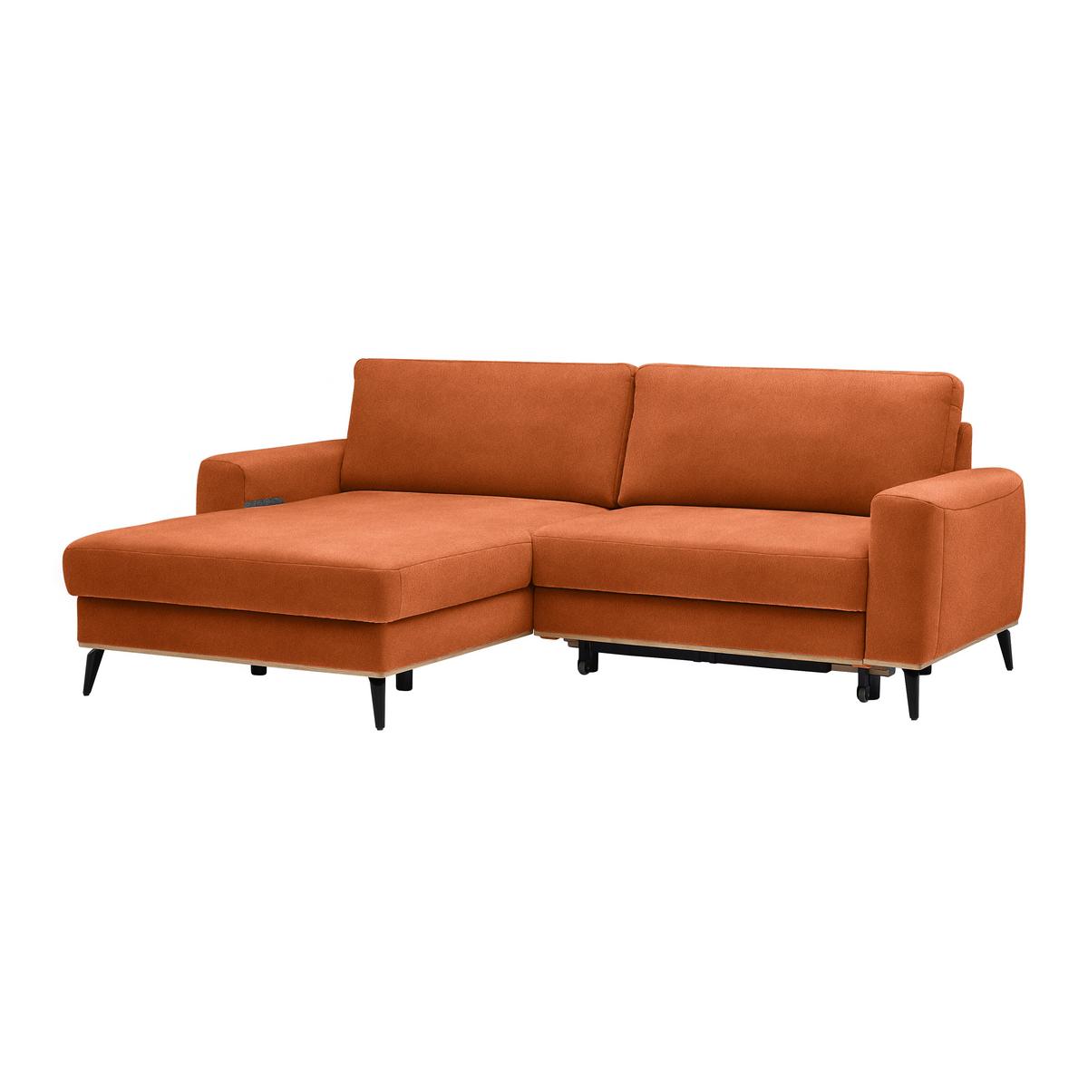 Wohnlandschaft Romeo Orange - Schwarz/Orange, KONVENTIONELL, Textil/Metall (167/87/234cm) - Zandiara