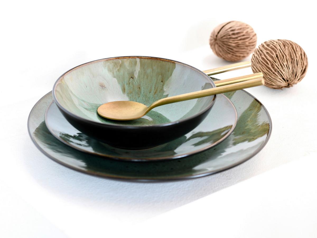 SERWIS OBIADOWO-ŚNIADANIOWY SHIRE - różnokolorowy, Trend, ceramika (40/26/31cm) - Creatable