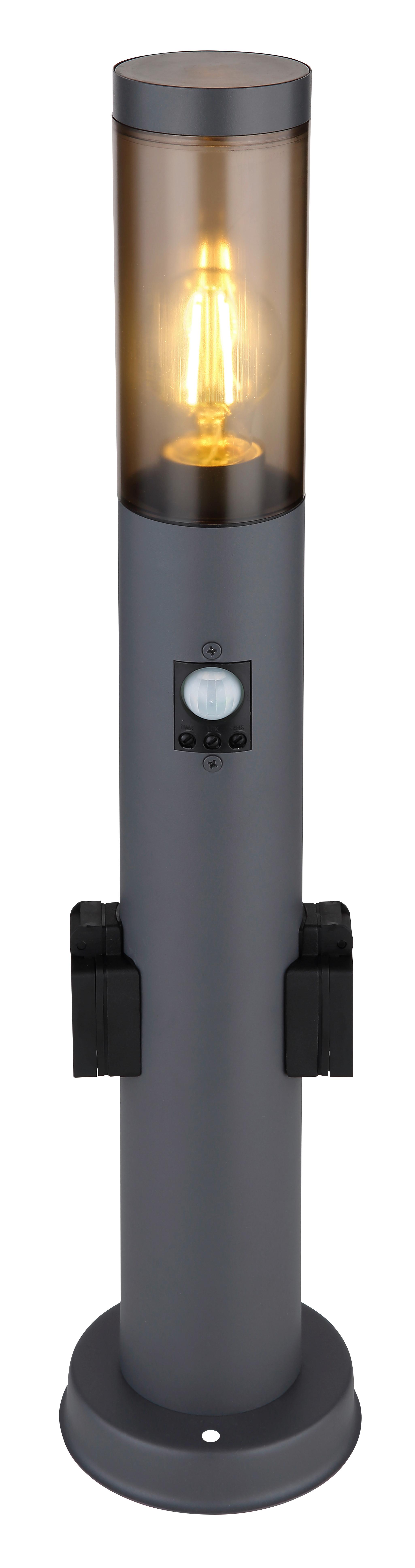 Außenleuchte Boston in Grau/Anthrazit max. 15 Watt - Anthrazit/Grau, Design, Kunststoff/Metall (12,7/60cm) - Globo