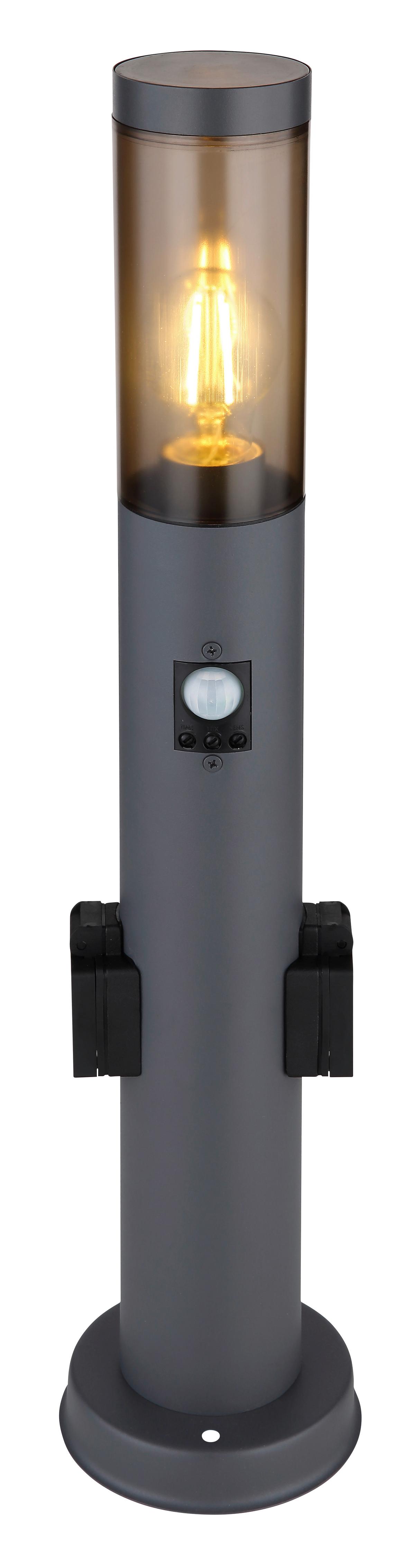 Außenleuchte Boston in Grau/Anthrazit max. 15 Watt - Anthrazit/Grau, Design, Kunststoff/Metall (12,7/60cm) - Globo