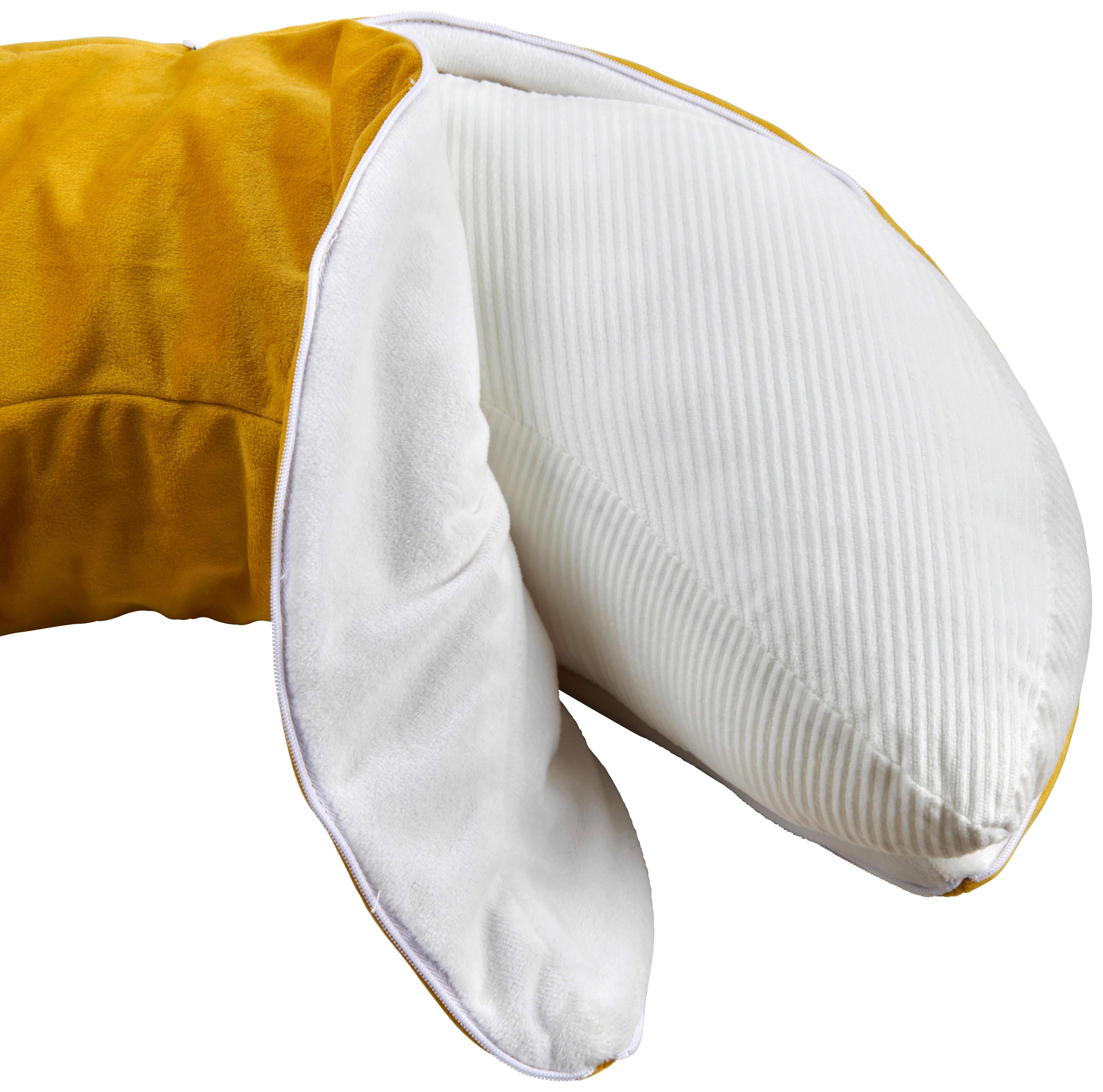 PODUSZKA DEKORACYJNA BANANA - żółty, tkanina (17/53cm) - Esposa