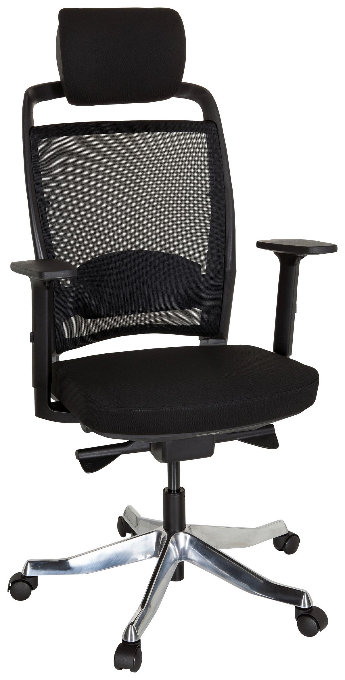 Pisarniški Stol Ikast I, Črna - srebrne barve/črna, Moderno, kovina/umetna masa (68/120/55cm) - MID.YOU