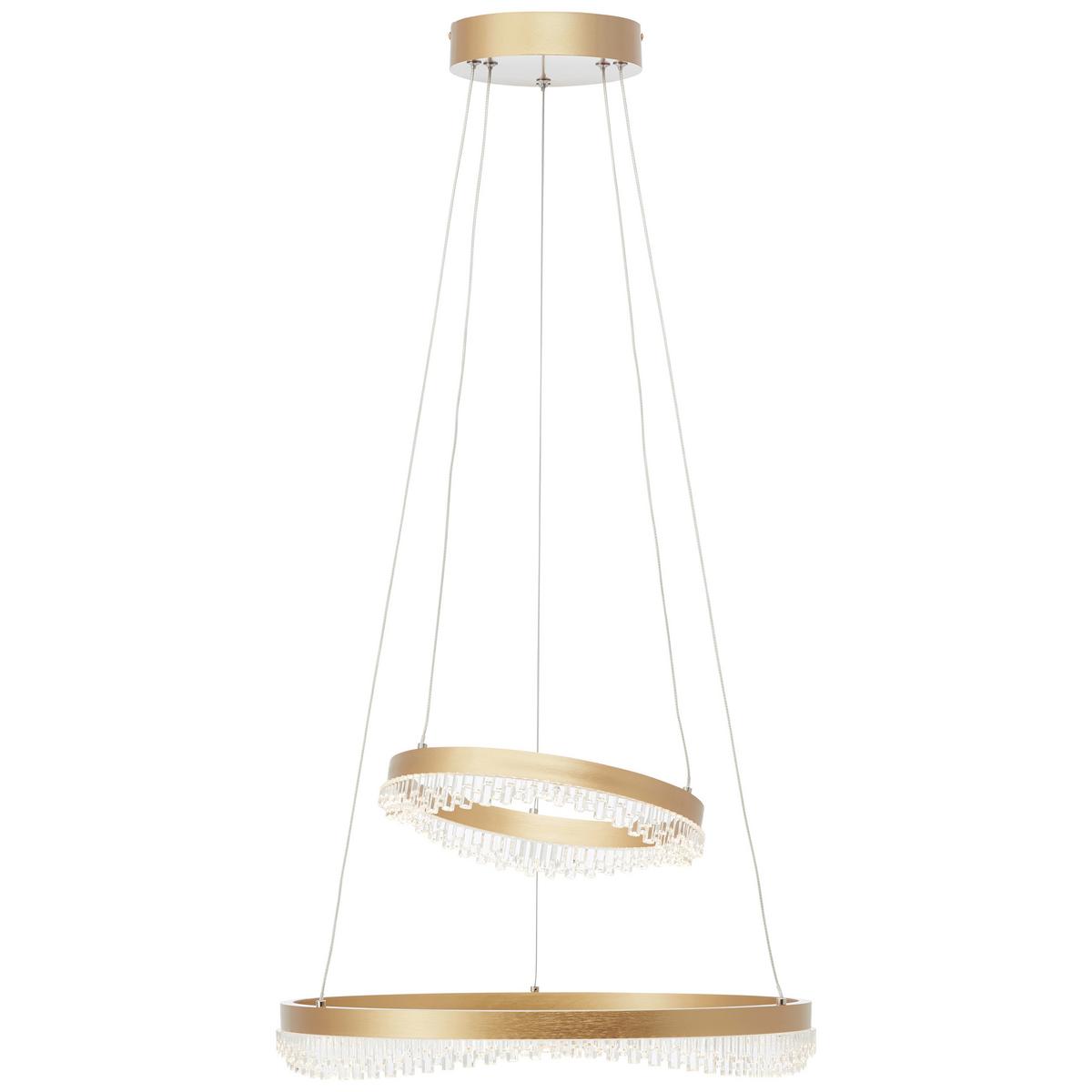LED-Hängeleuchte Aurora Goldfarben max. 36 Watt - Goldfarben, Design, Kunststoff/Metall (50/150cm) - Brilliant