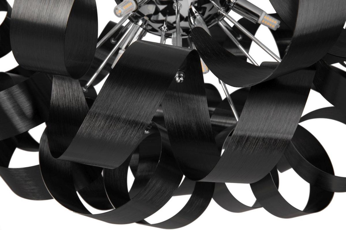 LAMPA SUFITOWA LED CURLY - czarny/kolor chromowy, Design, metal (42/24cm)