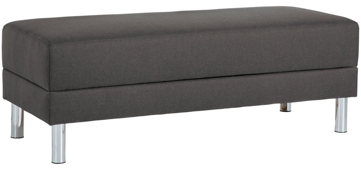 ECKSCHLAFSOFA JUST FASHION - Chromfarben/Anthrazit, KONVENTIONELL, Textil/Metall (152/230cm) - Max Winzer