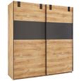 Schwebetürenschrank in Eichefarben - Eichefarben/Graphitfarben, KONVENTIONELL, Holzwerkstoff/Metall (180 198 64cm) - Modern Living Schwebetürenschrank in Eichefarben - Eichefarben/Graphitfarben, KONVENTIONELL, Holzwerkstoff/Metall (180 198 64cm) - Modern Living
