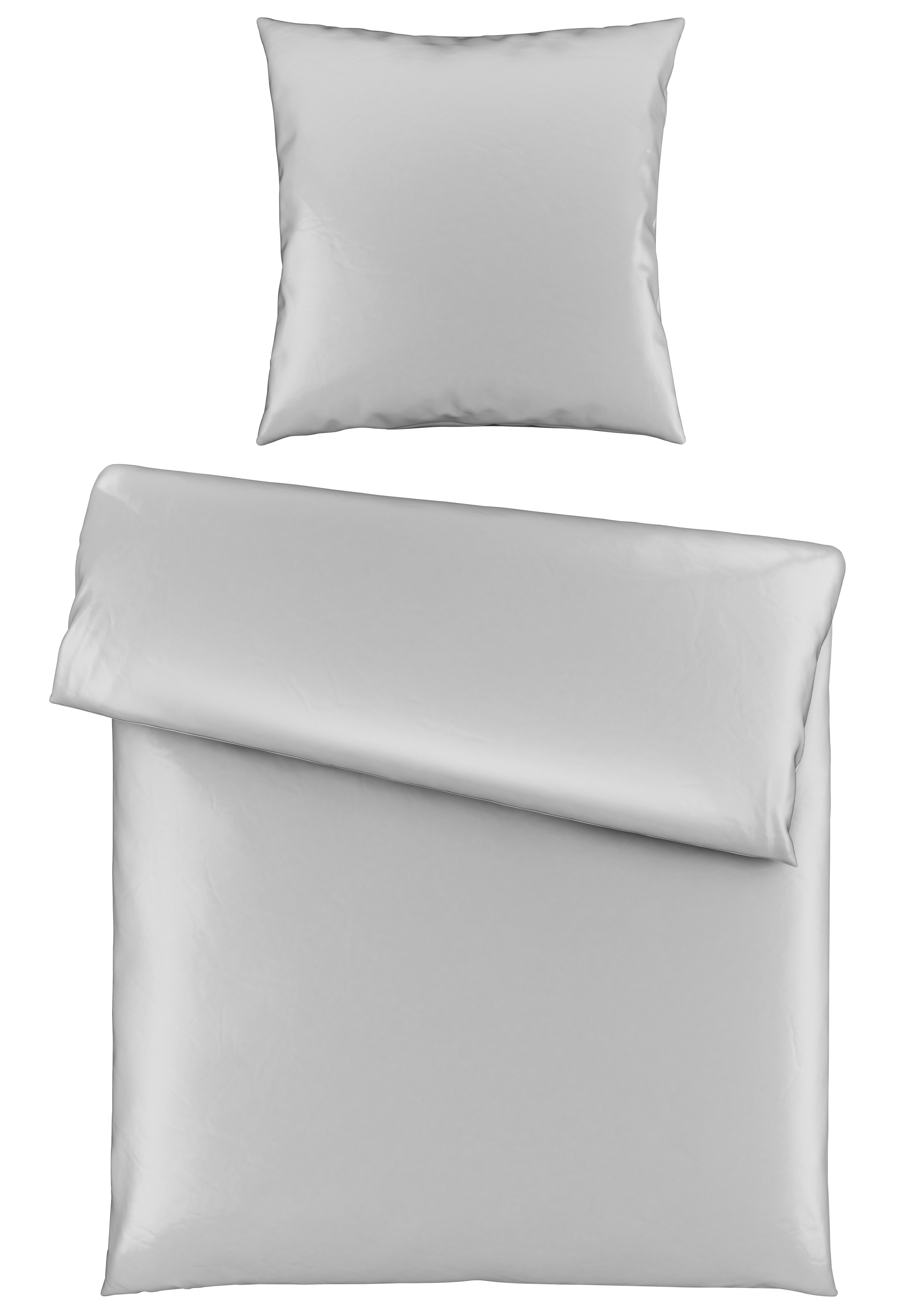 Bettwäsche Alex Uni ca. 135x200cm - Platinfarben, MODERN, Textil (135/200cm) - Premium Living