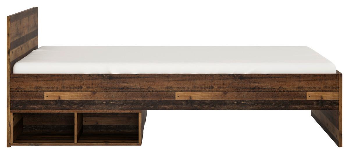 Krevet Nubi - tamno siva/boje starog hrasta, Moderno, drvni materijal/plastika (120/200cm) - Modern Living