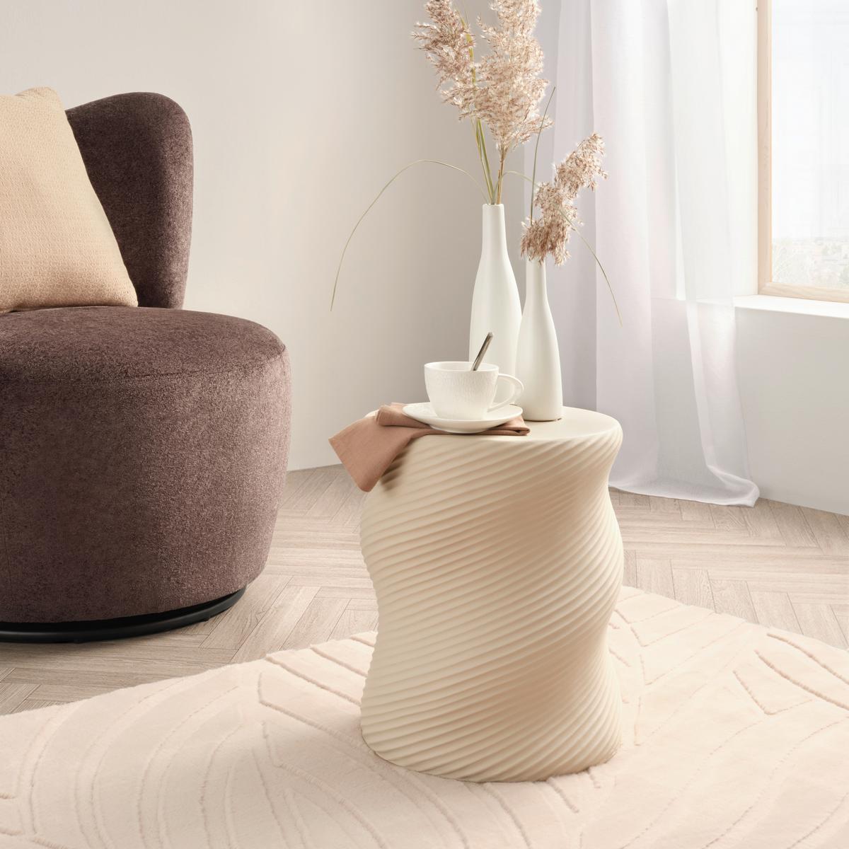 Hocker/Beistelltisch Milo Greige - Greige, MODERN, Stein (32/32/40cm) - Mömax