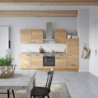 Küchenblock Structura Low m. Geräten Eiche - Schieferfarben/Eichefarben, MODERN, Holzwerkstoff/Metall (300cm) - Nobilia