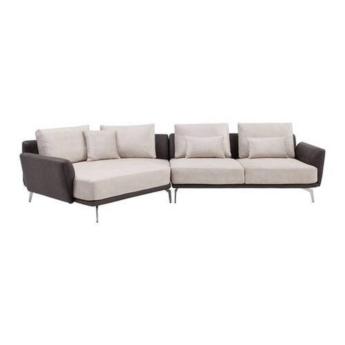 Canapea modulara MARA - bej/gri închis, Modern, lemn/metal (351/69/163cm) - Bessagi Home