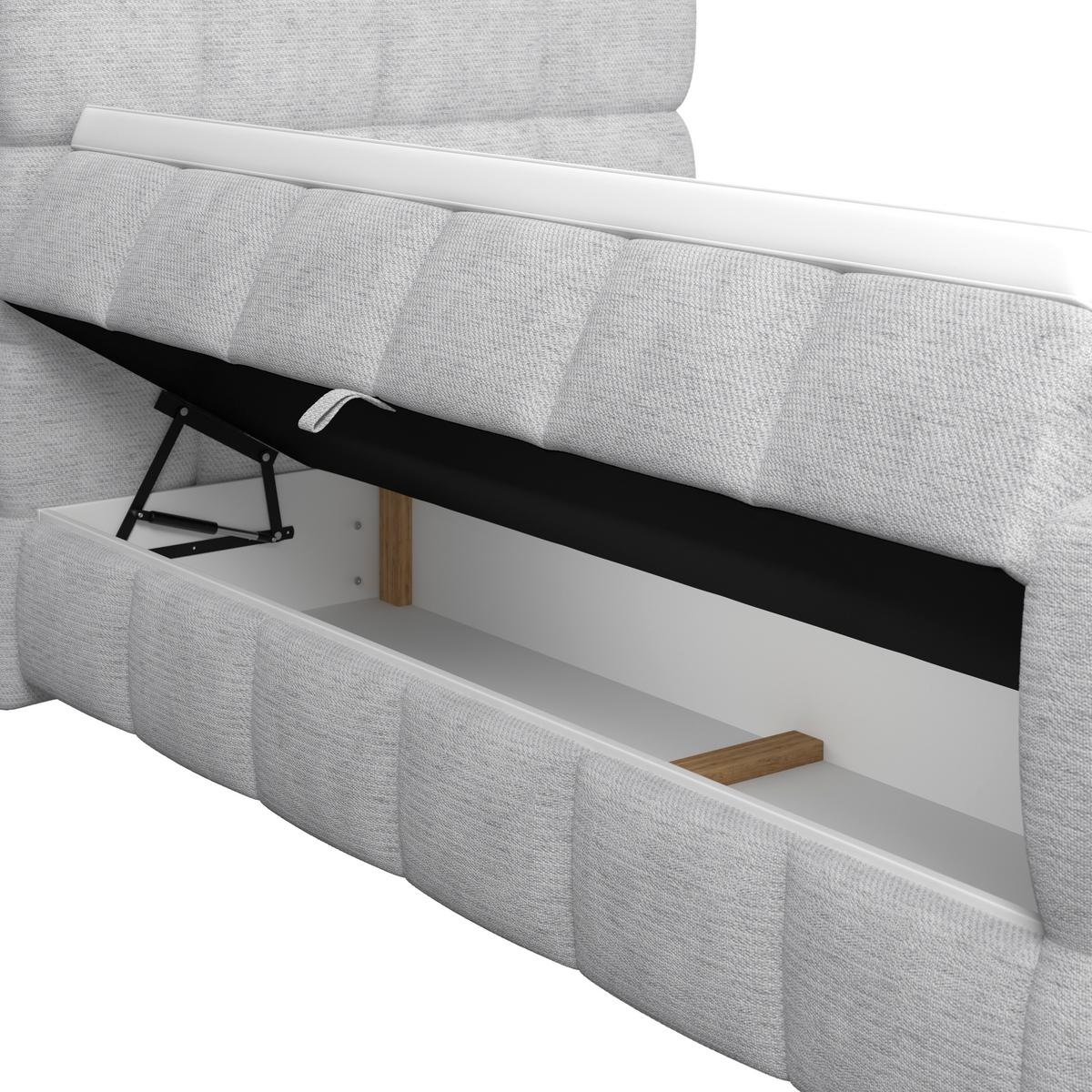 Postelja Boxspring Brisbane, Barva Šampanjca, 120x200 - barve šampanjca/črna, Trend, kovina/umetna masa (120/200cm) - Premium Living