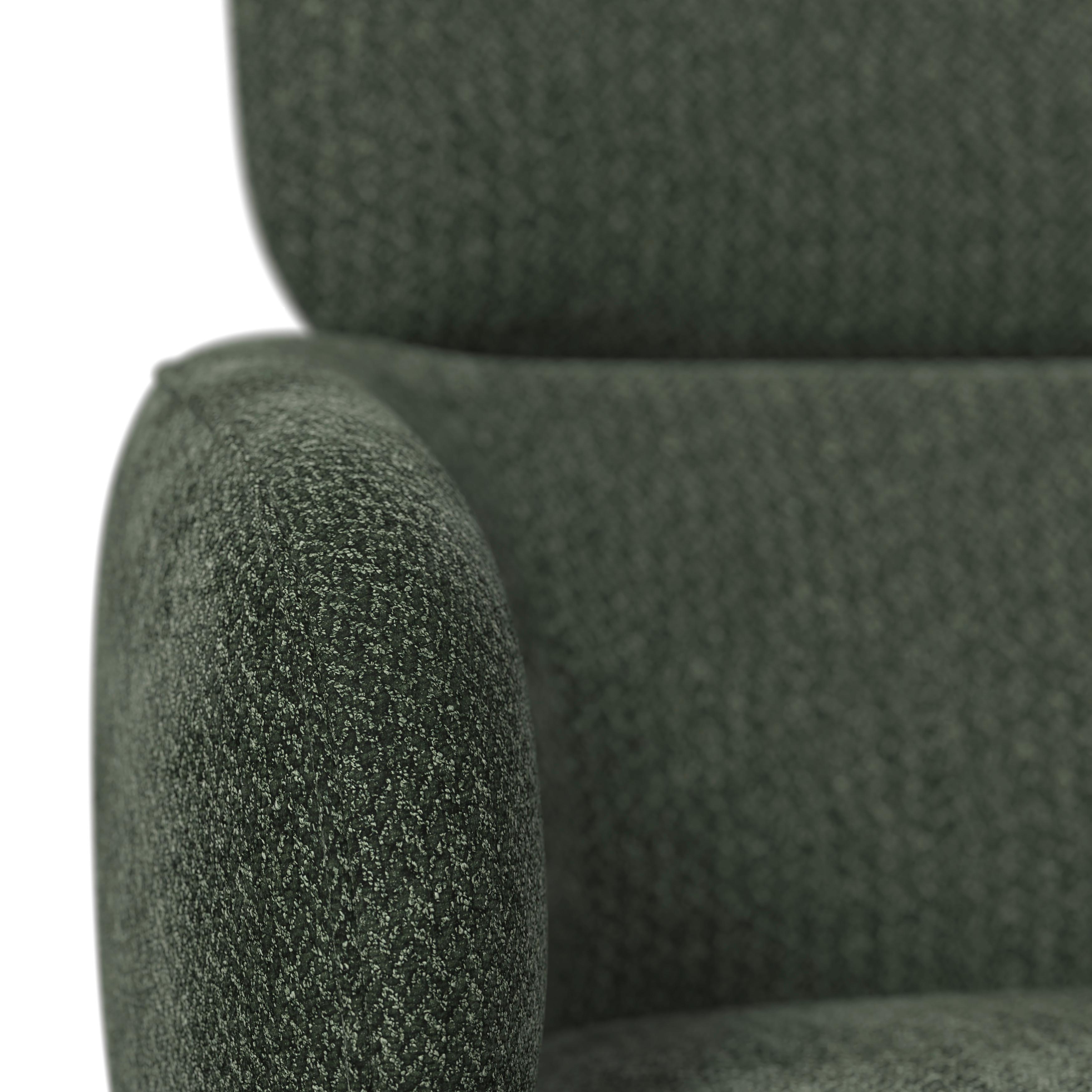 STOL MED ARMSTÖD LIORA - grön/svart, Modern, metall/textil (57,5/84/61cm) - Bessagi Home