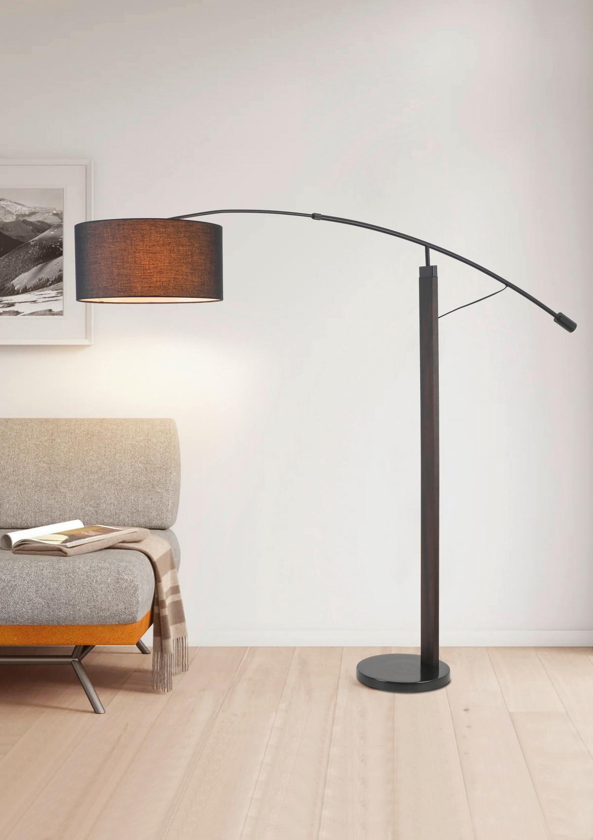 LAMPA STOJĄCA NEROL - czarny, Modern, kamień/metal (190/40/150cm) - Bessagi Home