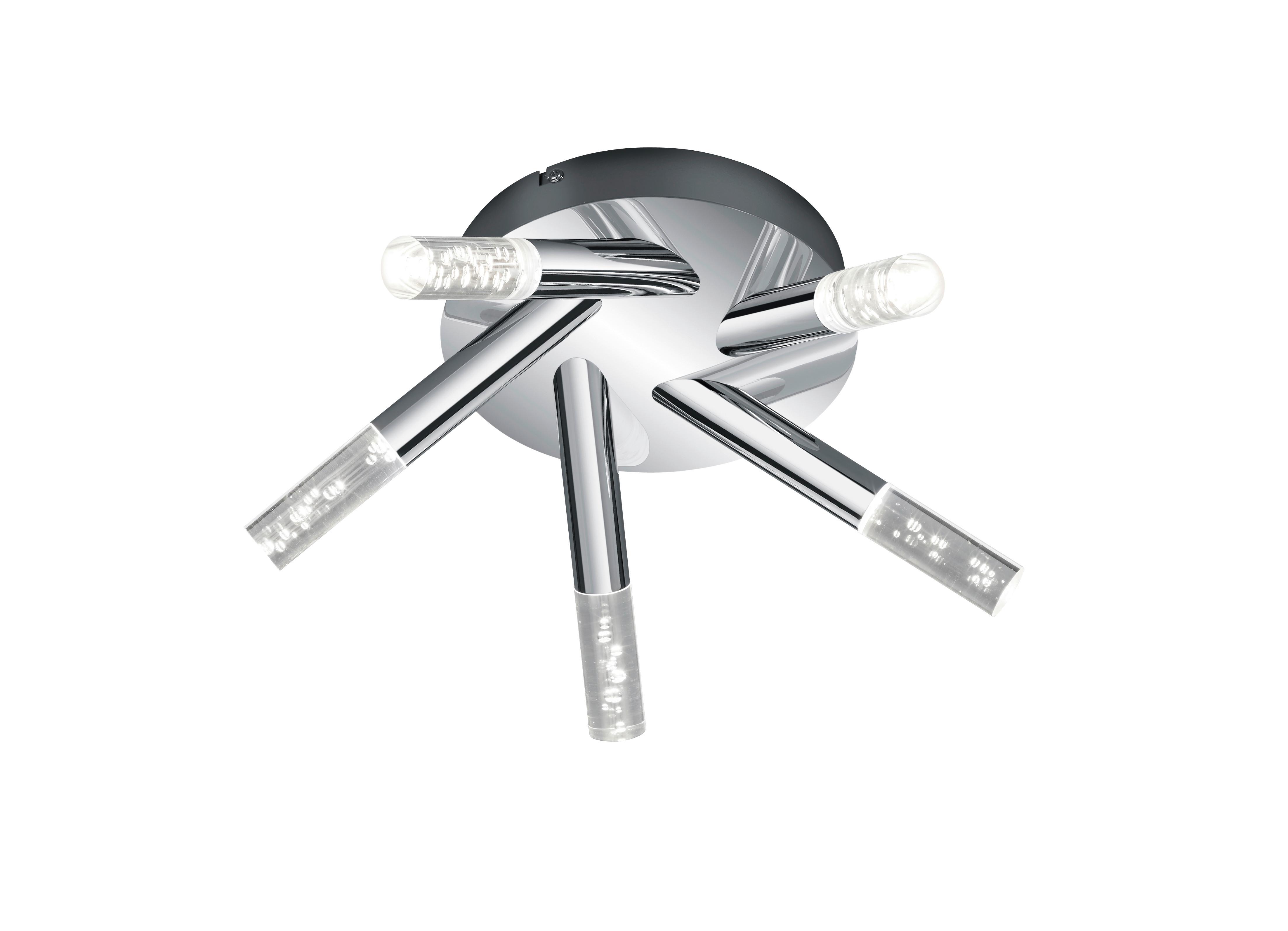 Badezimmer-Deckenleuchte Bolsa Chromfarben/Klar max. 3,1 Watt - Klar/Chromfarben, Design, Kunststoff/Metall (41,5/16,5cm) - Trio Leuchten