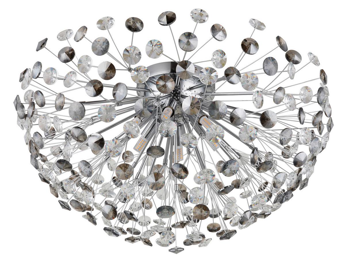 KRISTALL-DECKENLEUCHTE 64135D1C  KATRINA - Klar/Chromfarben, Konventionell, Glas/Metall (60/32,5cm) - Globo