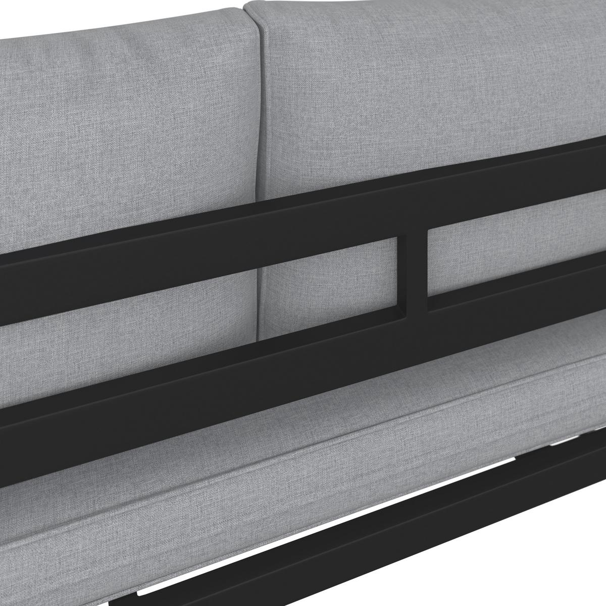 Dining-Loungeset Pergolina Grau Metall/Outdoorstoff - Dunkelgrau/Hellgrau, MODERN, Kunststoff/Textil (194/245cm) - Bessagi Garden