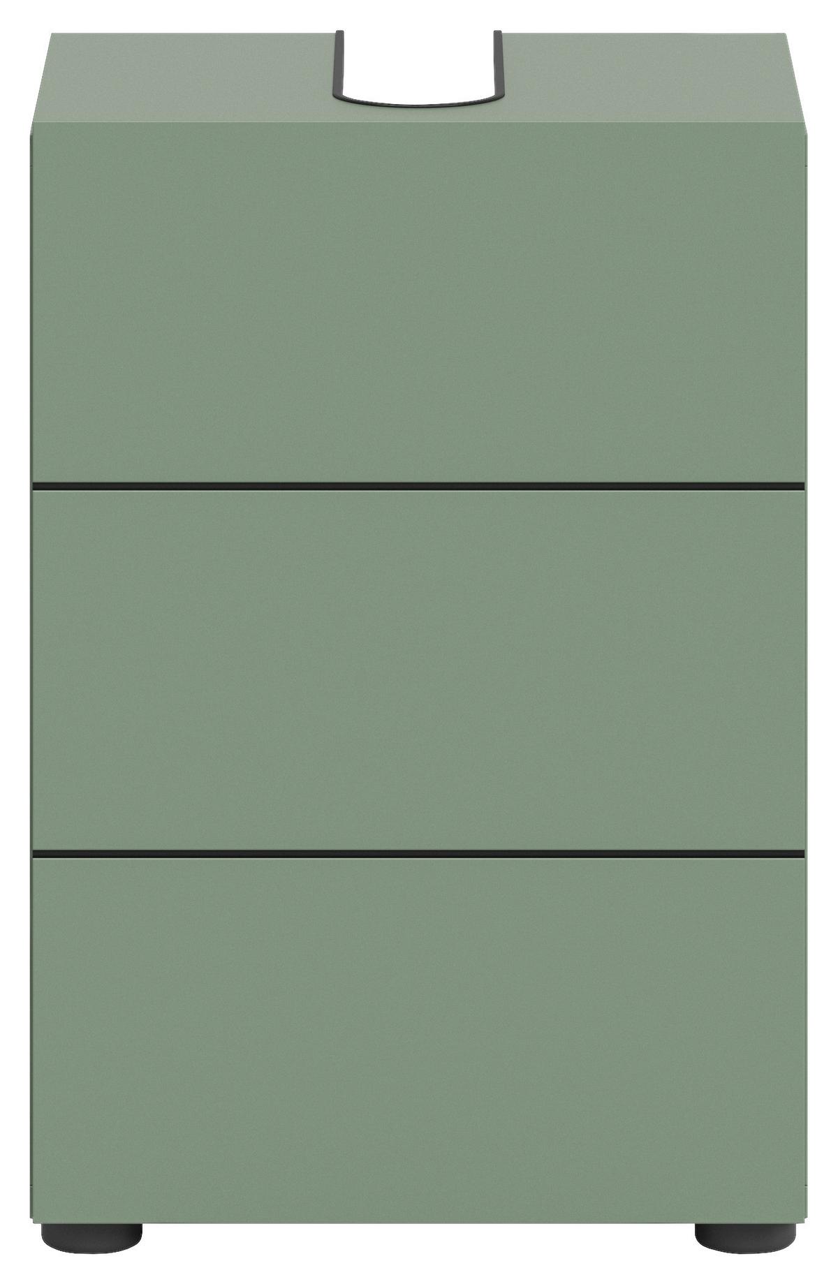 Waschbeckenunterschrank Vira ca. 38x56 cm Grün - Schwarz/Grün, MODERN, Holzwerkstoff/Kunststoff (38/56/34cm) - MID.YOU