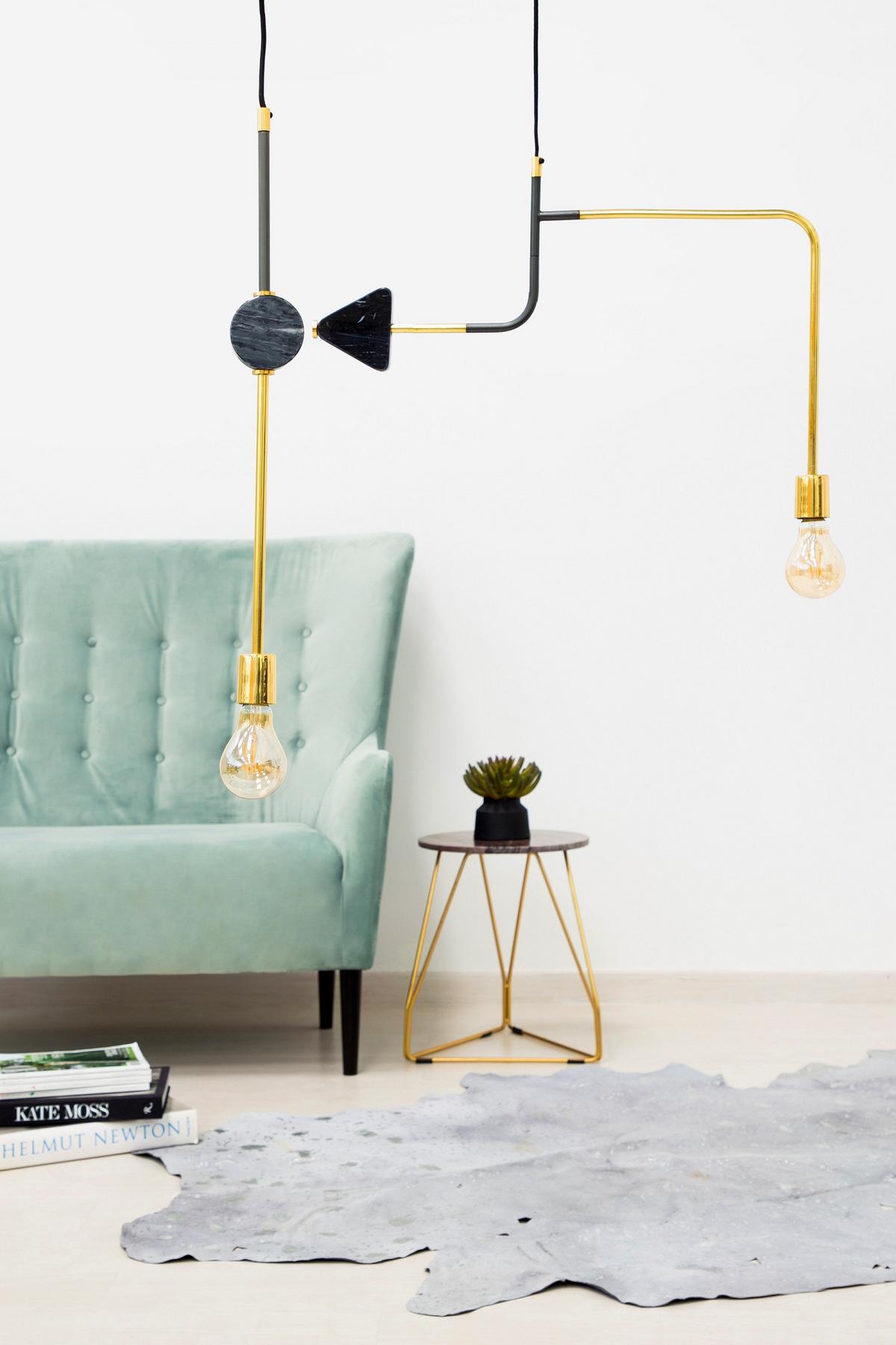 HÄNGELEUCHTE CALINA 287 SCHWARZ - Goldfarben/Schwarz, Trend, Stein/Metall (62/4/47cm) - Kayoom