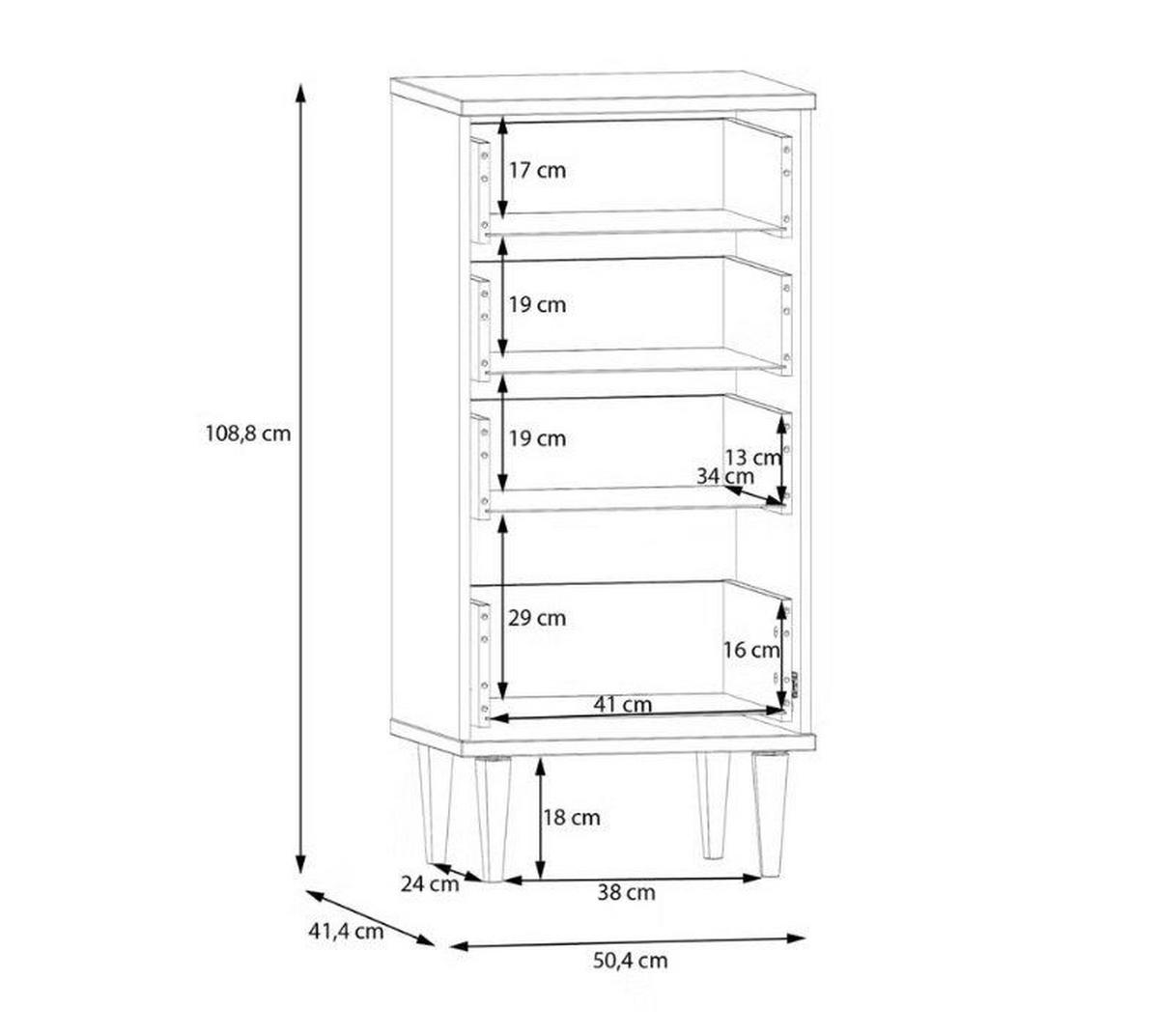 Comodă CALASETTA - bej/culoare lemn stejar, Romantik / Landhaus, material pe bază de lemn (50,4/108,9/41,4cm) - Premium Living