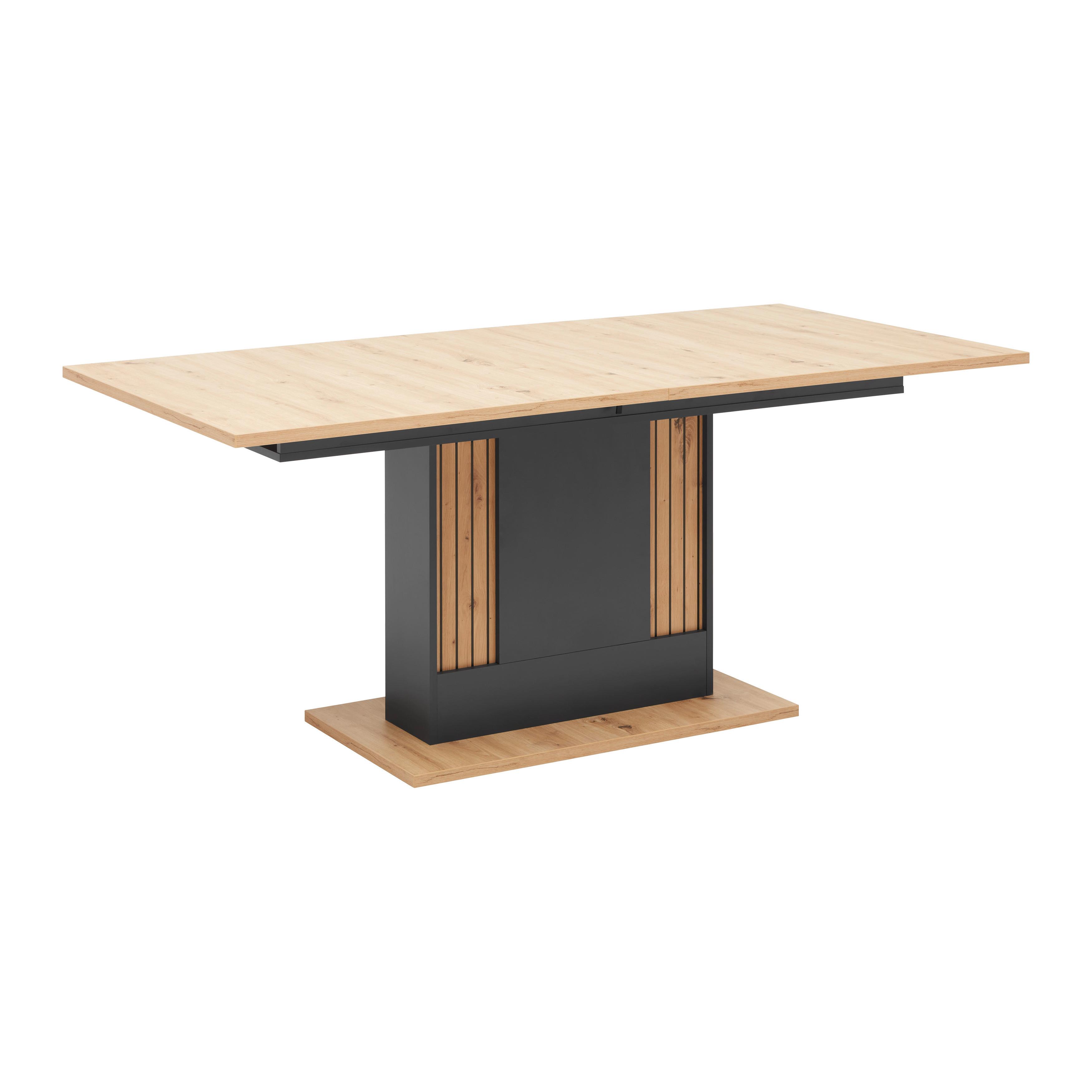 Ausziehtisch Alara Anthrazit/Artisan Eiche - Anthrazit/Eiche Artisan, MODERN, Holzwerkstoff (180-220/90/76,3cm) - Mömax