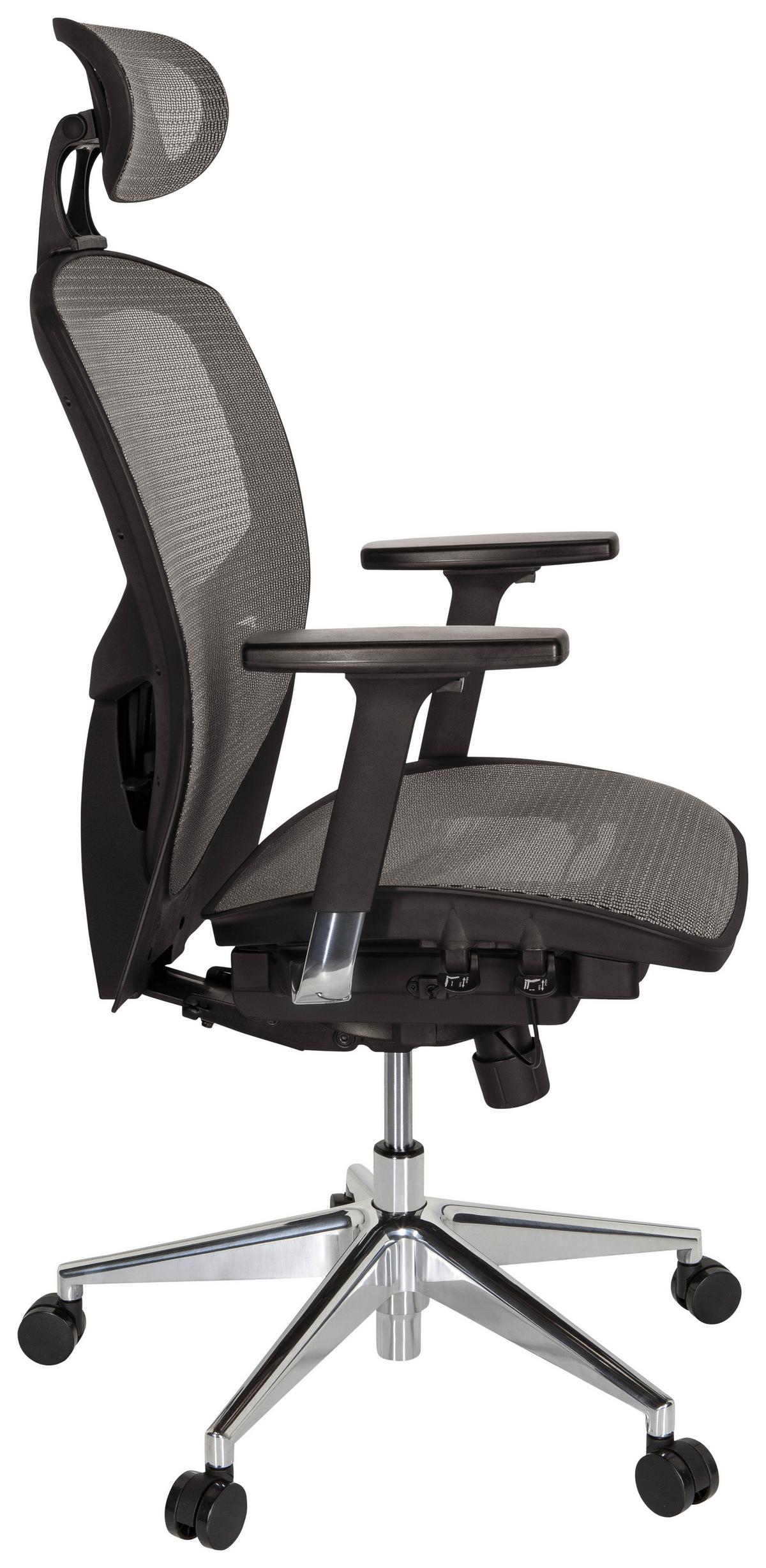 Pisarniški Stol Venus One, Srebrno-Siva, Črna - srebrne barve/temno siva, Basics, kovina/umetna masa (61/148/48cm) - MID.YOU