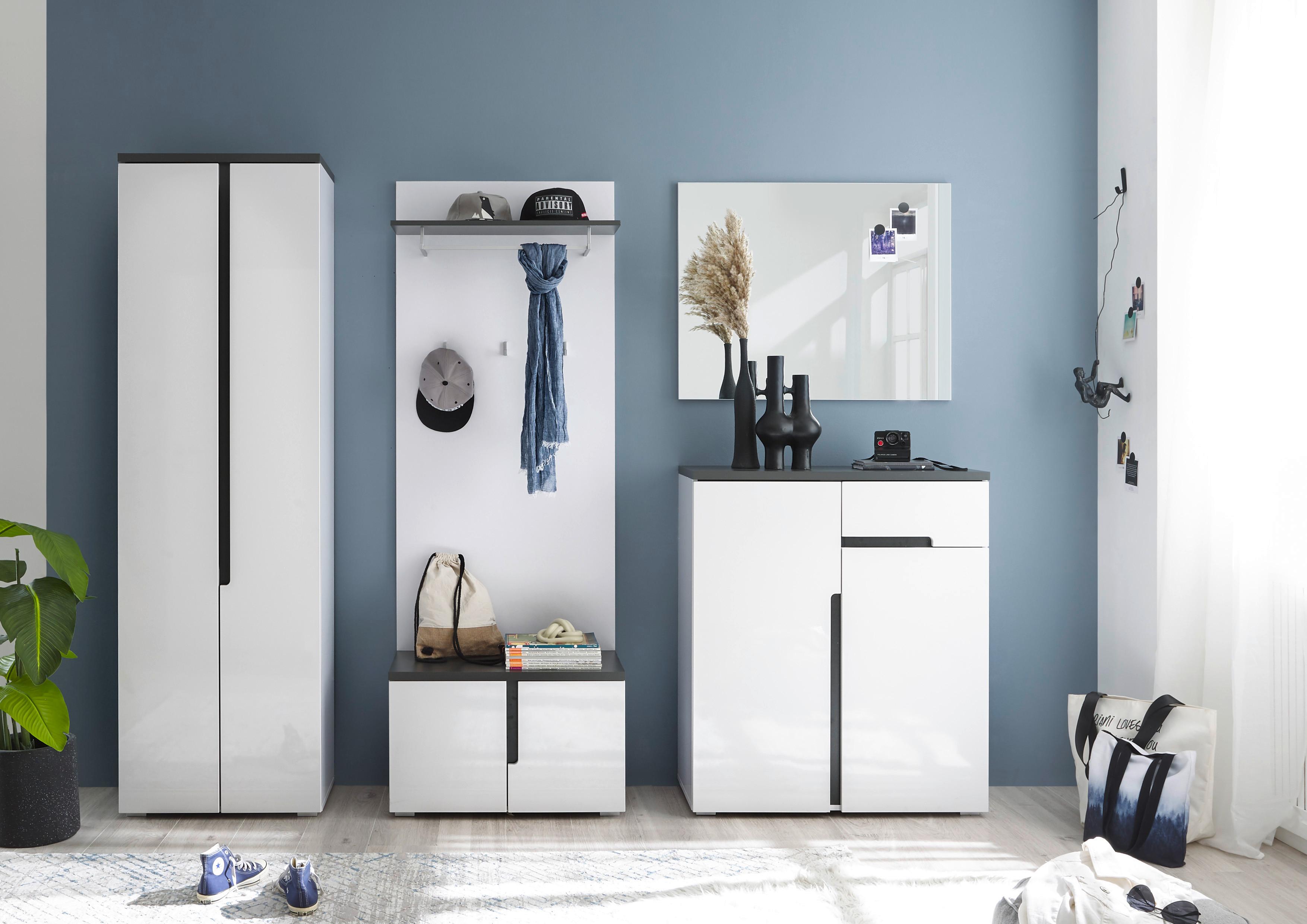 PANEL DO PRZEDPOKOJU BOSTON - antracytowy/biały, Design, materiał drewnopochodny (70/151/27cm) - MID.YOU