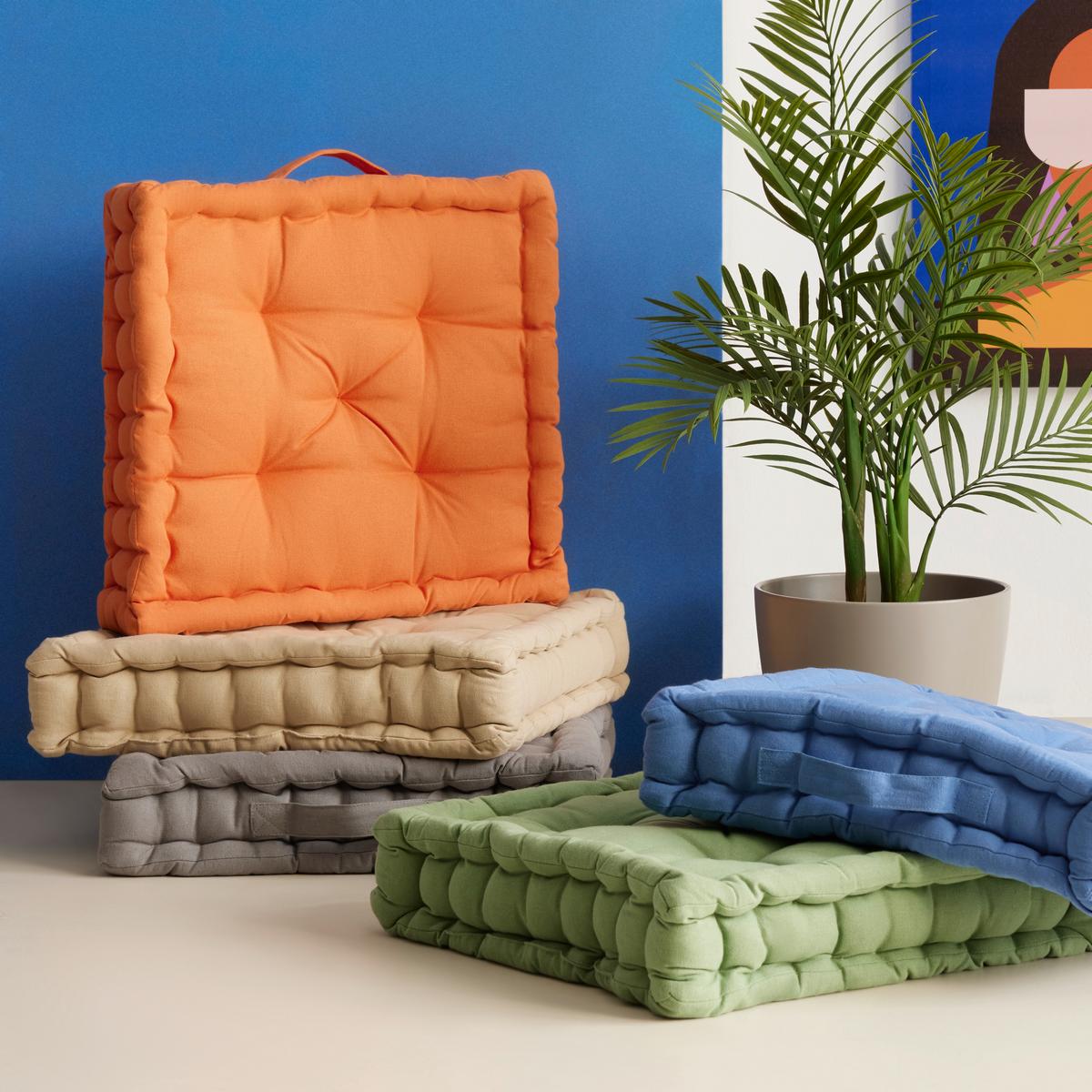 Boxkissen Bo Blau ca. 40x40cm - Blau, Textil (40/40/6cm) - Modern Living
