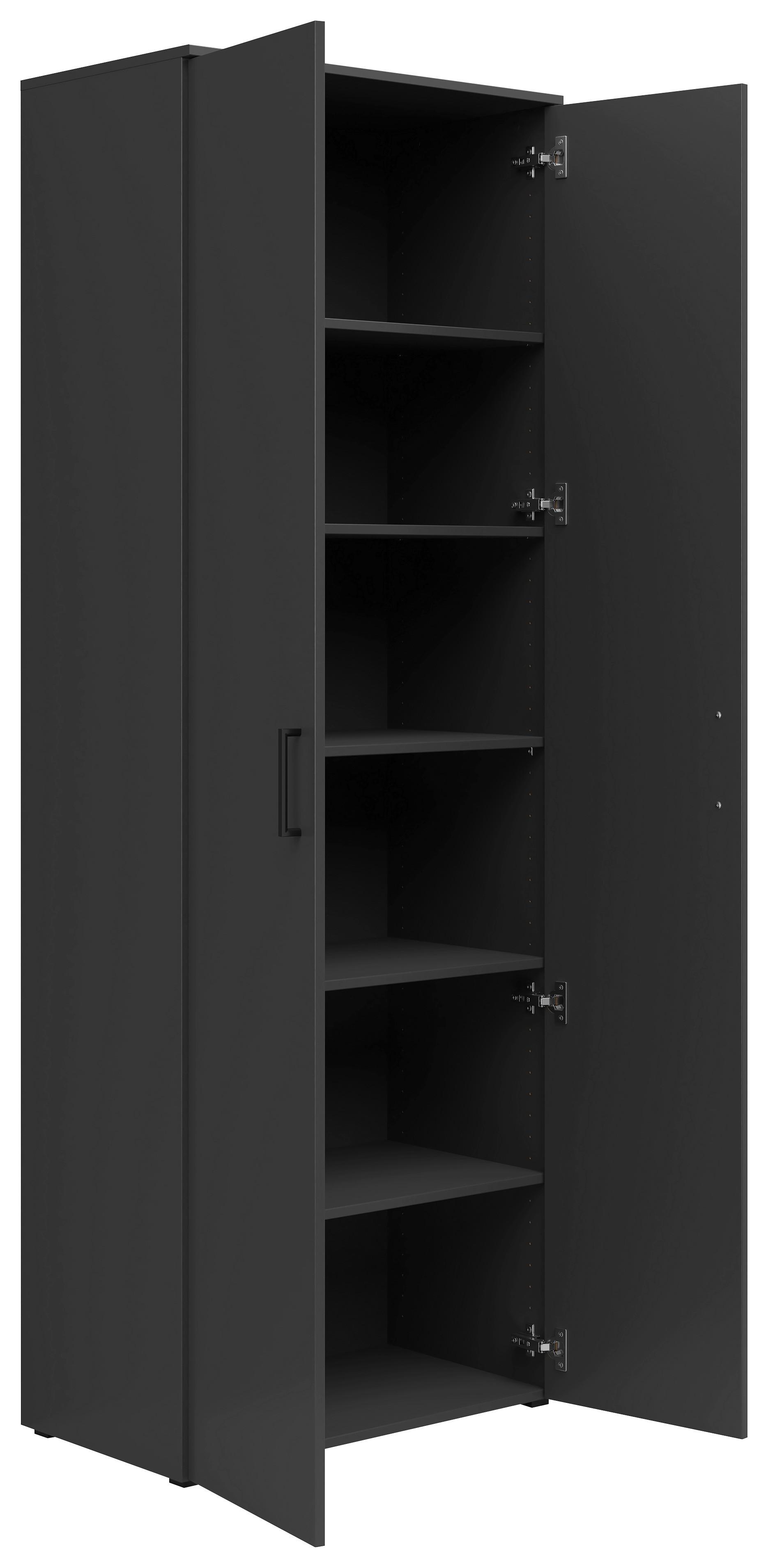 Schrank Multistauraum Graphitfarben - Graphitfarben/Schwarz, MODERN, Holzwerkstoff/Kunststoff (70/195/40cm) - Mömax