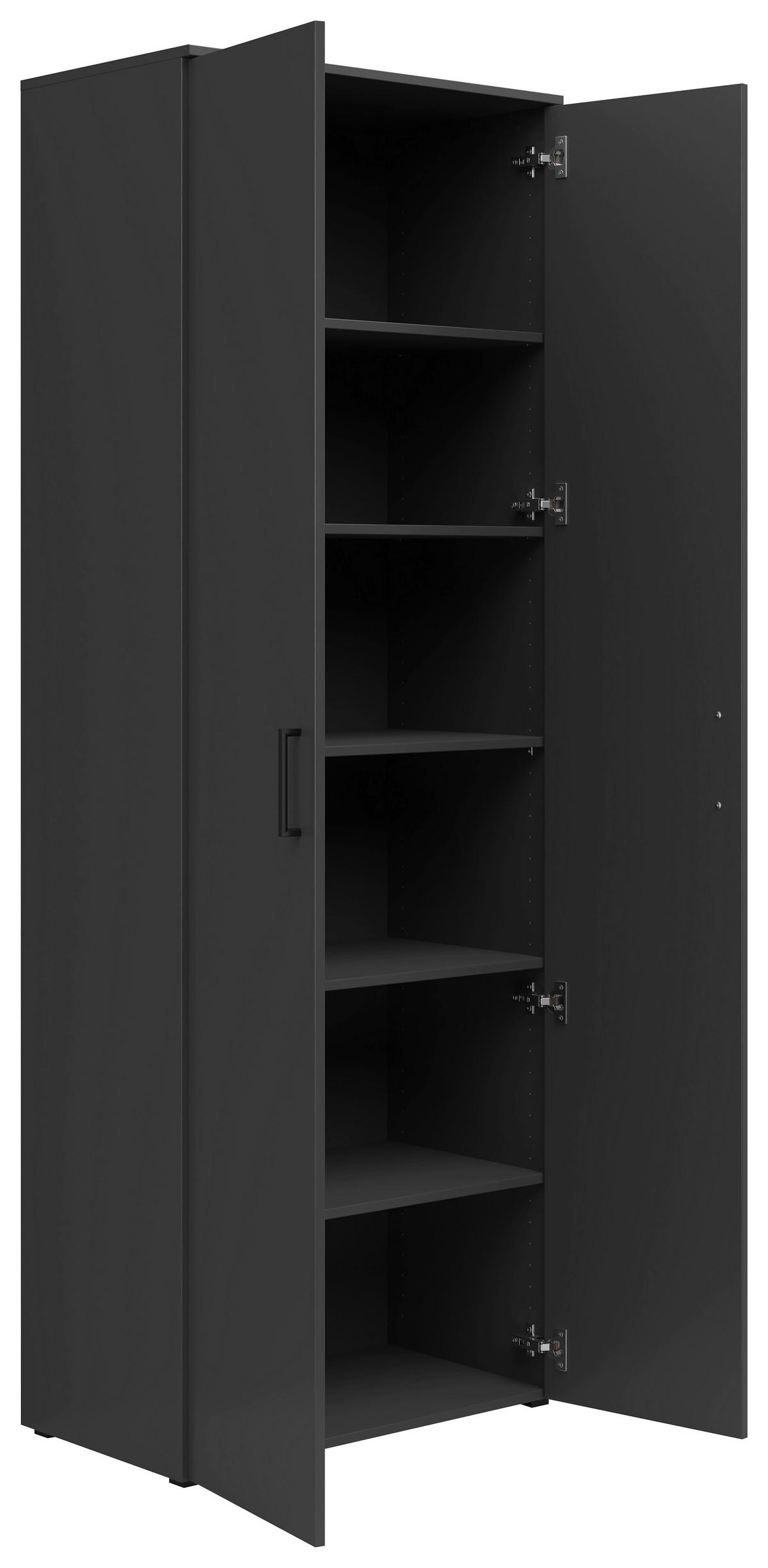 Omara Multistauraum - črna/barve grafita, Moderno, umetna masa/leseni material (70/195/40cm) - Premium Living