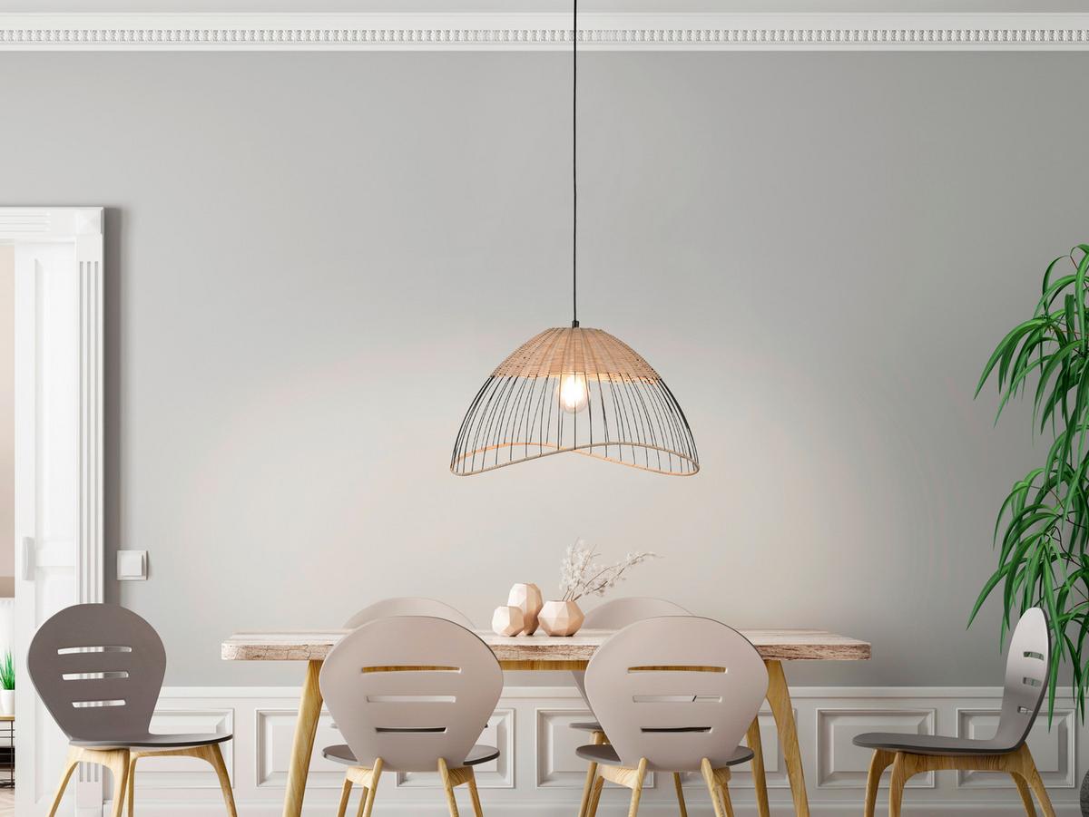LAMPA WISZĄCA 30207-79AO KORE - kolor drewna eukaliptusowego/czarny, Natur, tworzywo sztuczne/metal (48/48/120cm) - Just Light