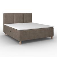 Boxbett Monza Braun ca. 180x200 cm mit Topper - Eichefarben/Braun, MODERN, Holz/Textil (180/200cm) - Bessagi Home
