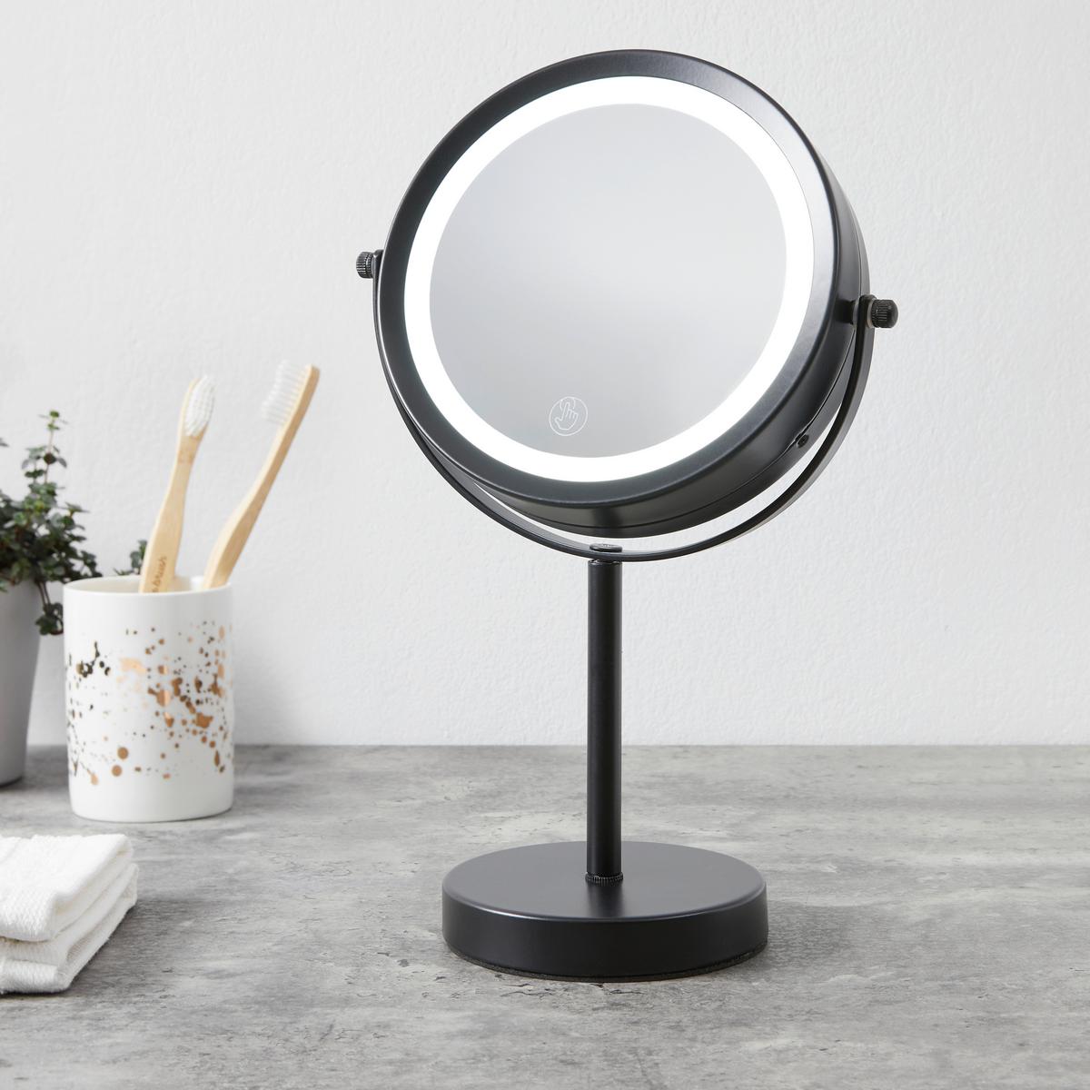 Ogledalo Z Osvetlitvijo Mirri 1-Ext- - črna, Moderno, kovina/steklo (21/32/21cm) - Mömax