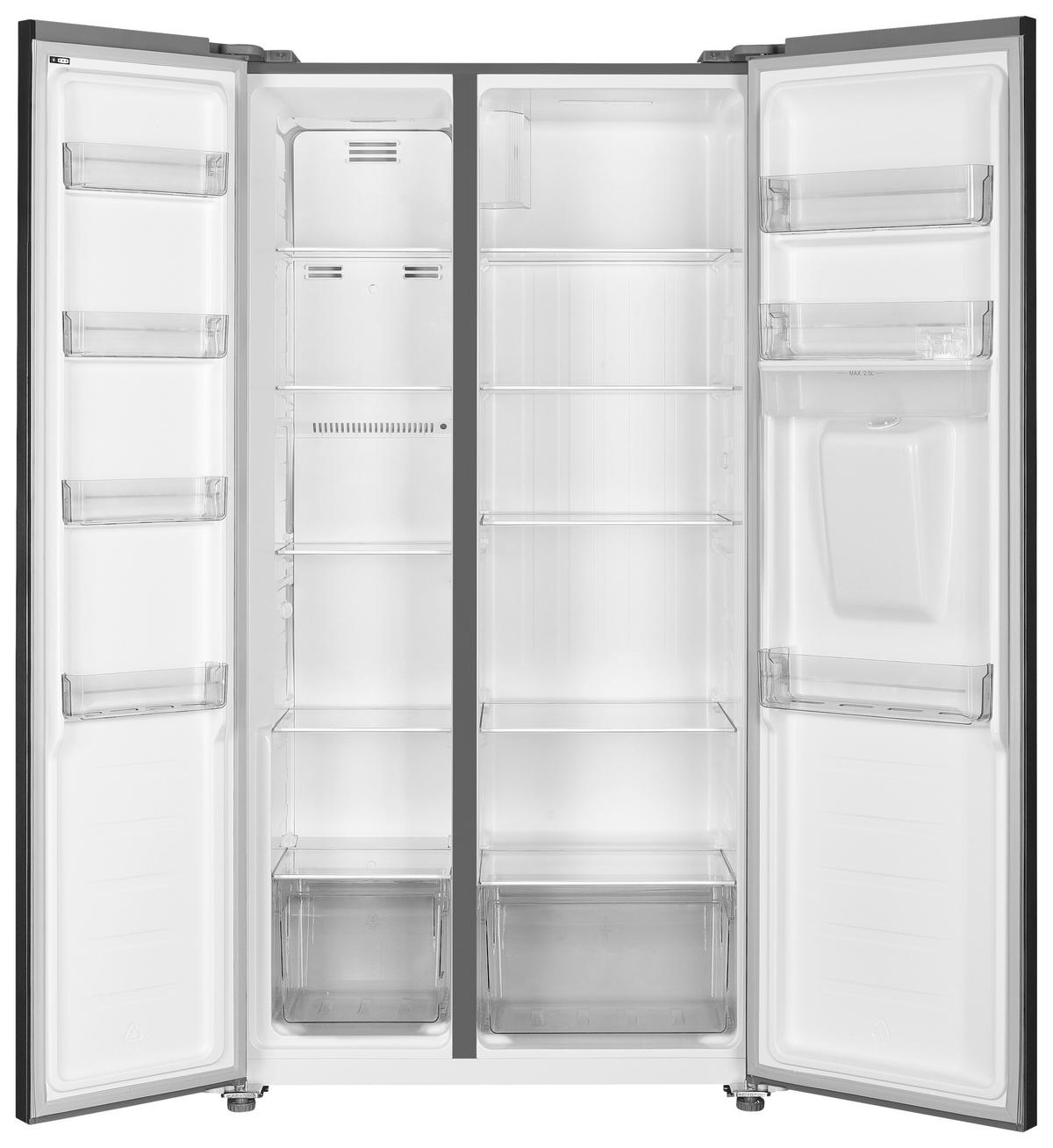 Side-by-Side AC178BSWS-16 Schwarz - Schwarz, Trend, Glas/Kunststoff (91/177/59cm) - Respekta