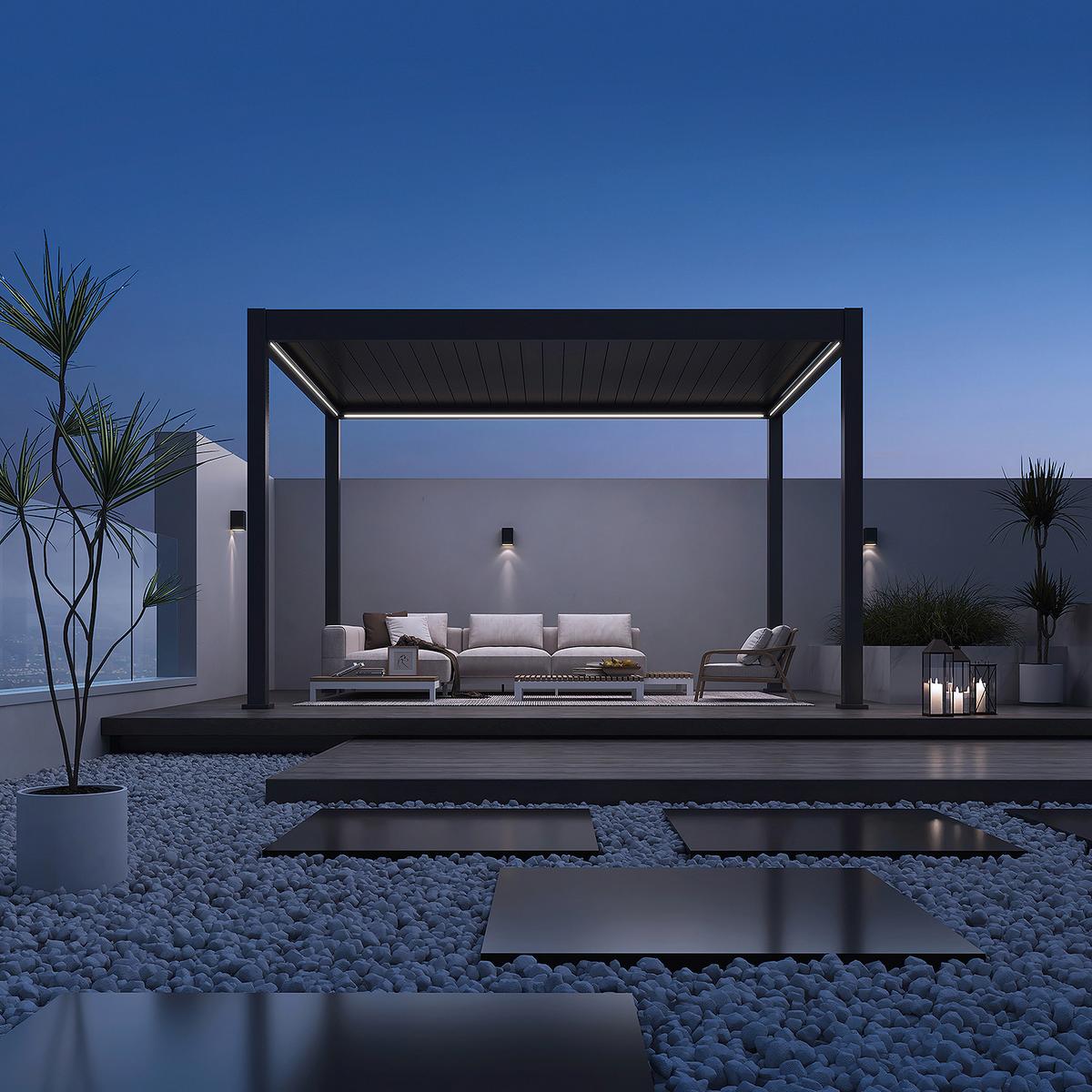 PERGOLA DELUXE PLUS 4X4M ANTHRAZIT - Anthrazit, Basics, Metall (400/255/400cm) - Gardenson
