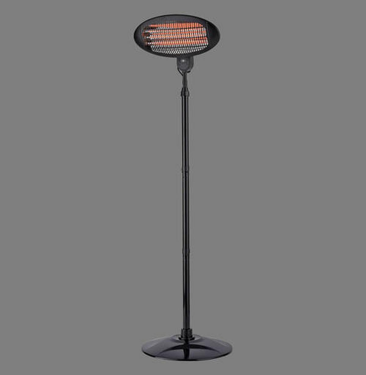 Terrassenstrahler Glow Schwarz max. 650/1350/2000W - Schwarz, KONVENTIONELL, Metall (50/50/172-210cm)