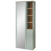 Garderobenschrank Bari in Grün/Eiche Artisan - Silberfarben/Schwarz, Modern, Holzwerkstoff/Kunststoff (78/202/38cm) - Premium Living