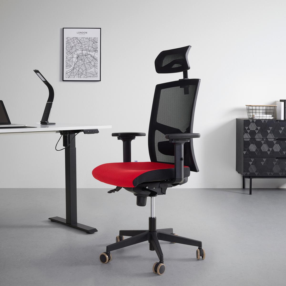 Chefsessel Boss VIP Rot/Schwarz - Rot/Schwarz, MODERN, Kunststoff/Textil (64/142/64cm) - Mömax