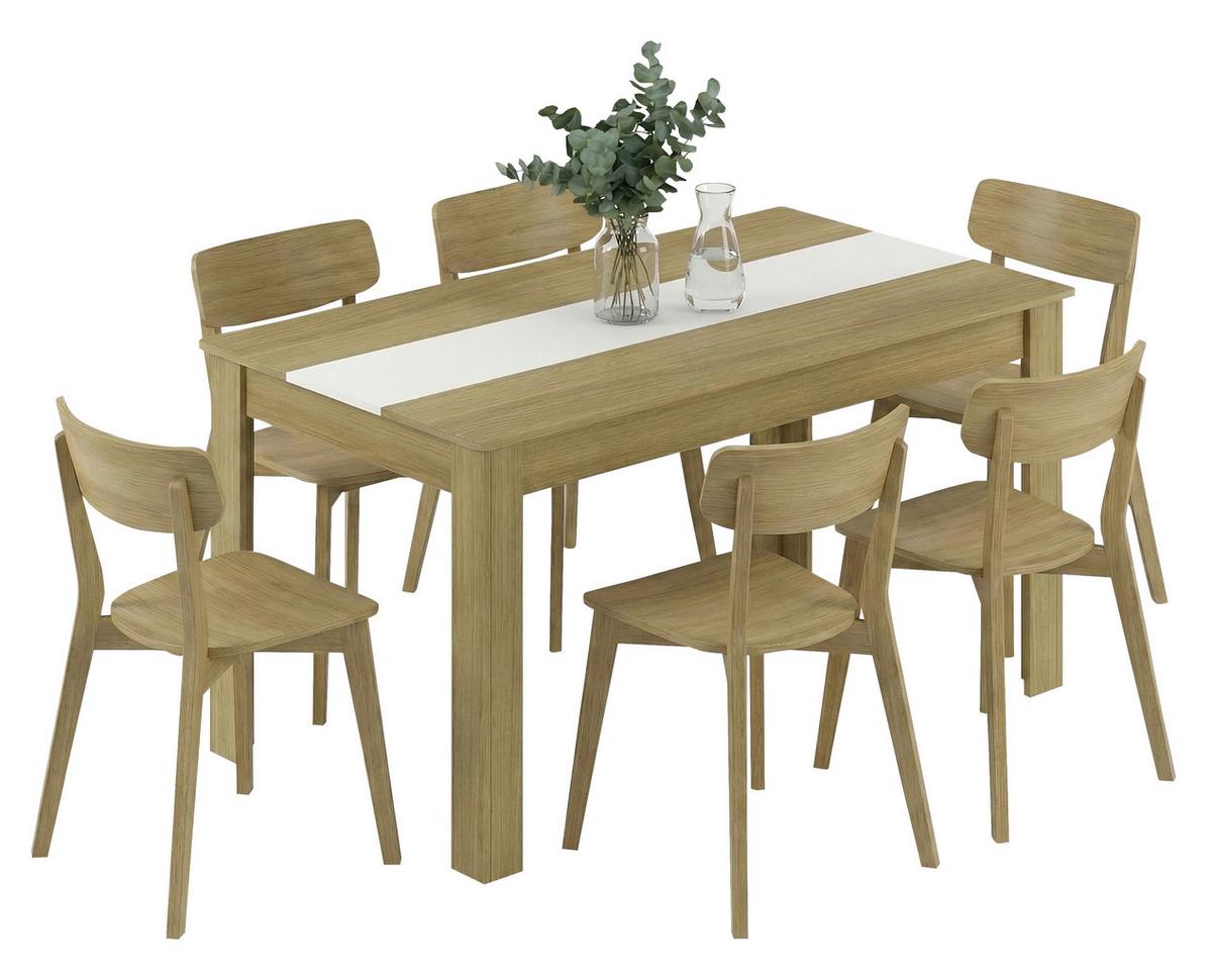 Esstisch Vcm Esstisch "disalo" 140x80 - Honigeiche/Weiss, Modern, Holzwerkstoff (140/80/75cm) - MID.YOU