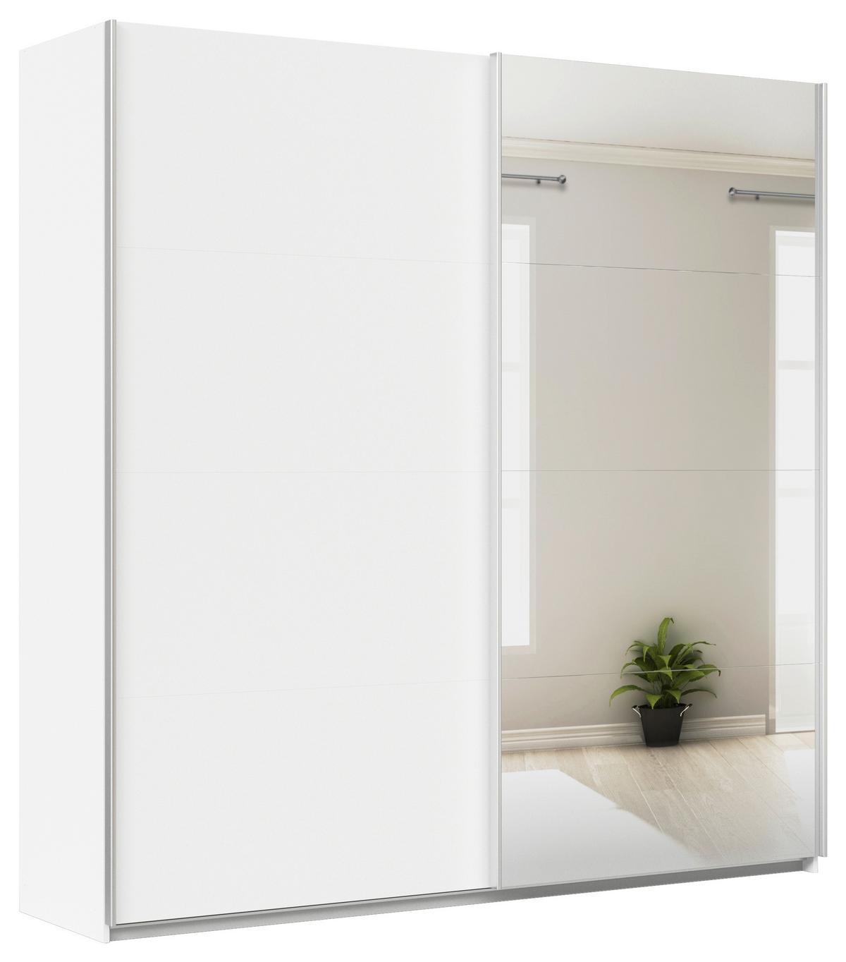 Ormar S Kliznim Vratima Feldkirch - bijela/srebrne boje, Moderno, drvni materijal/metal (225/229/62cm) - Modern Living