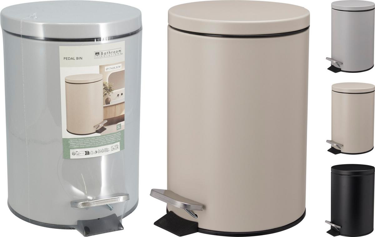 Kozmetikai Szemetes Cory - bézs/fekete, fém (16,8/21/24,5cm)