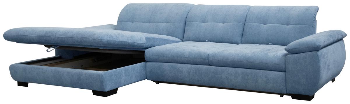 Coltar BELLAGIO - albastru, Modern, carton/material pe bază de lemn (198/328cm) - Premium Living
