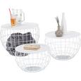 Beistelltischset in Weiß, 3-teilig - Weiß, Metall - MÖMAX modern living