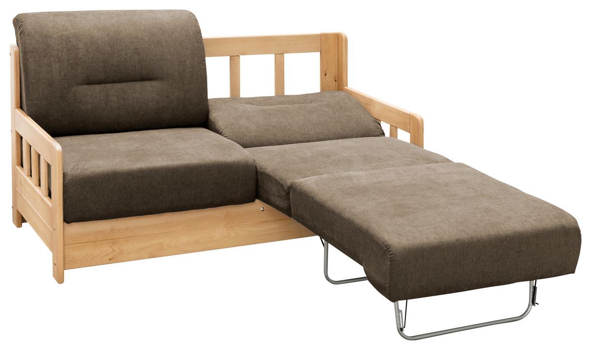 Schlafsofa Camino Holzkorpus Honig/Dunkelbraun - Dunkelbraun/Honig, LIFESTYLE, Holz/Textil (154/88/90cm) - Livetastic
