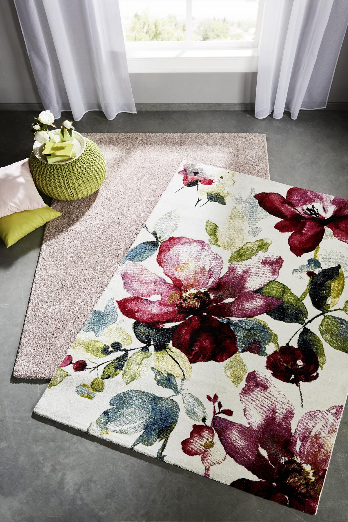 Webteppich Flower ca. 160x230cm - Multicolor, ROMANTIK / LANDHAUS, Textil (160/230cm) - Mömax