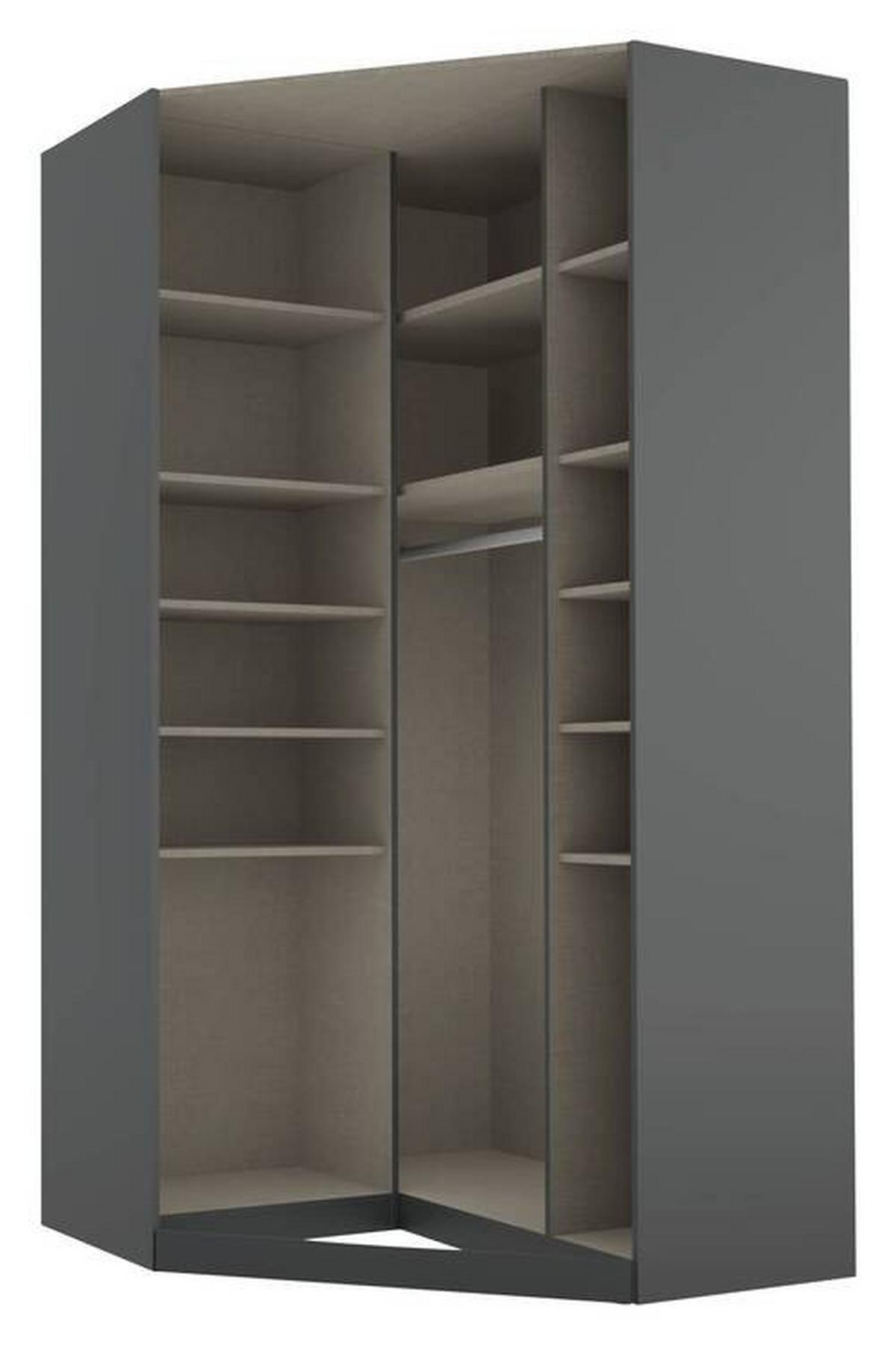 Kutni Ormar Za Odjeću Alabama - siva/boje aluminija, Moderno, drvni materijal (117/229/117cm) - Modern Living