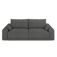 Sofa Plain Dunkelgrau - Dunkelgrau/Schwarz, MODERN, Kunststoff/Textil (256/88/120cm) - Mömax