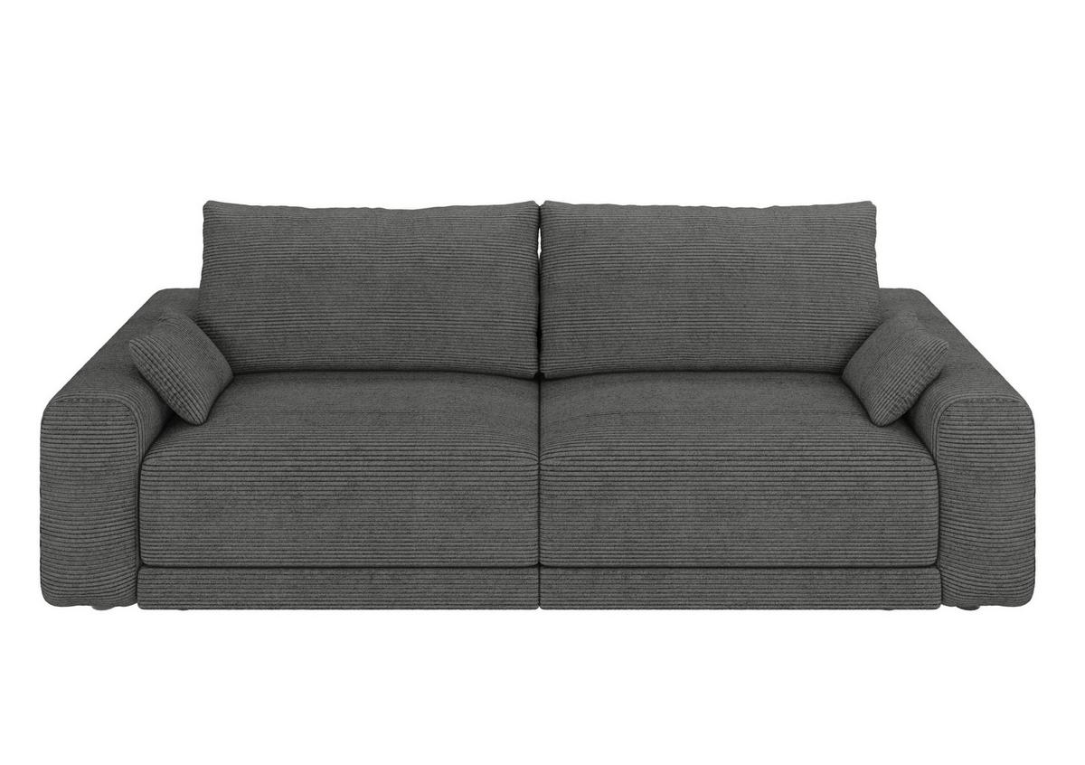Sofa Plain Dunkelgrau - Dunkelgrau/Schwarz, MODERN, Kunststoff/Textil (256/88/120cm) - Mömax
