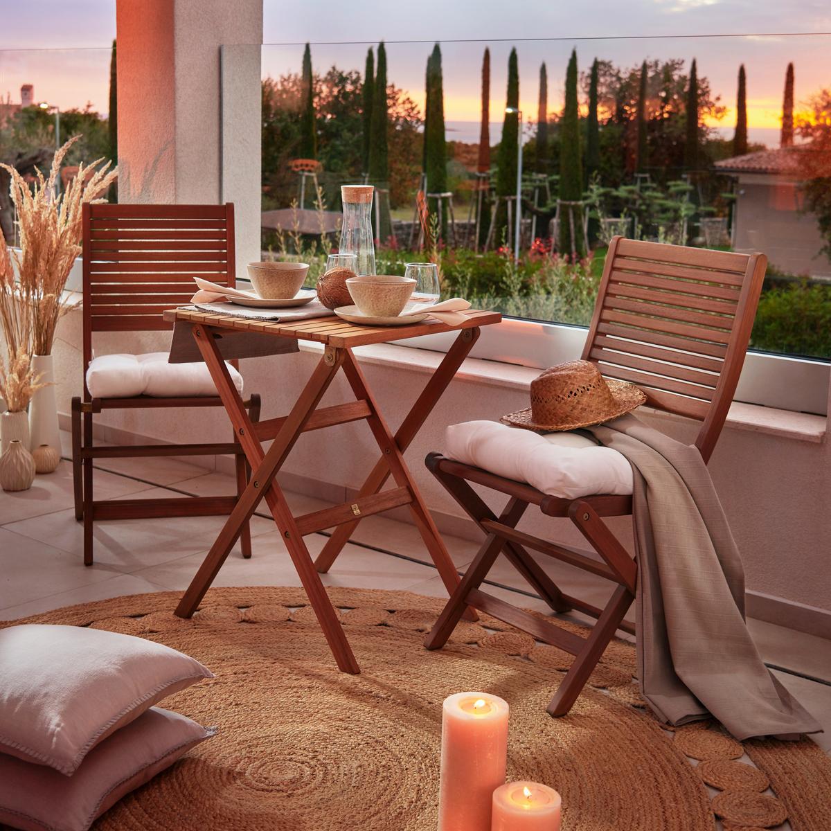 Set Za Balkon Stacy - barva tikovine, Natur, les - Mömax